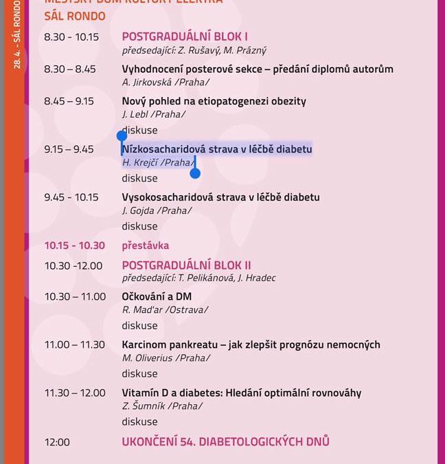 Konference – 54. Diabetologické dny, Luhačovice